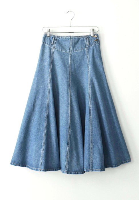 vintage denim midi skirt (m)