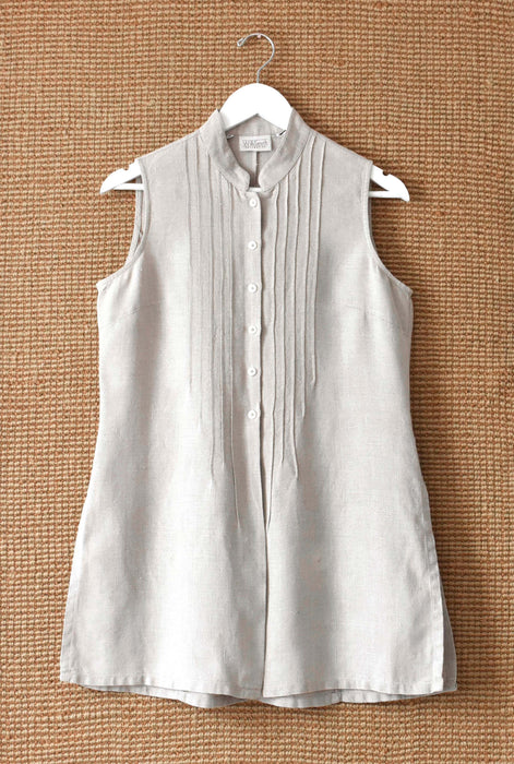 vintage sleeveless linen top (s/m)