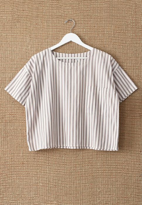 Cropped Ticking Stripe Top (l)