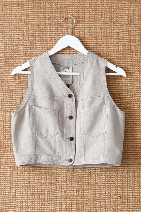 vintage cropped linen top (s/m)