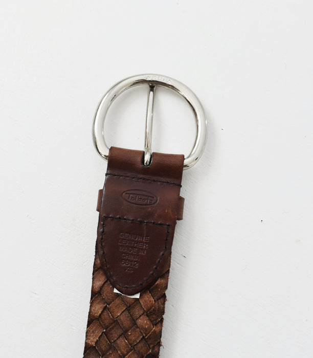 vintage walnut leather belt (l)