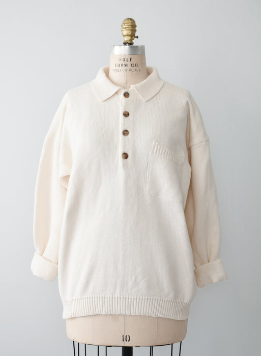 Vintage Collared Knit Sweater (l/xl)