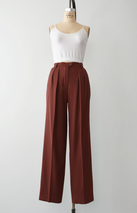 vintage cinnamon wool trousers (xs/s)