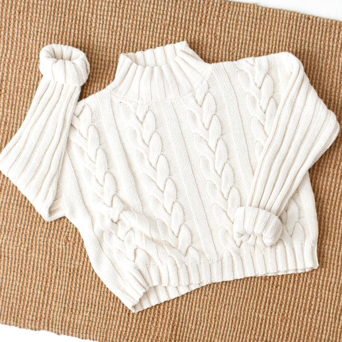 vintage cropped cotton sweater (m)