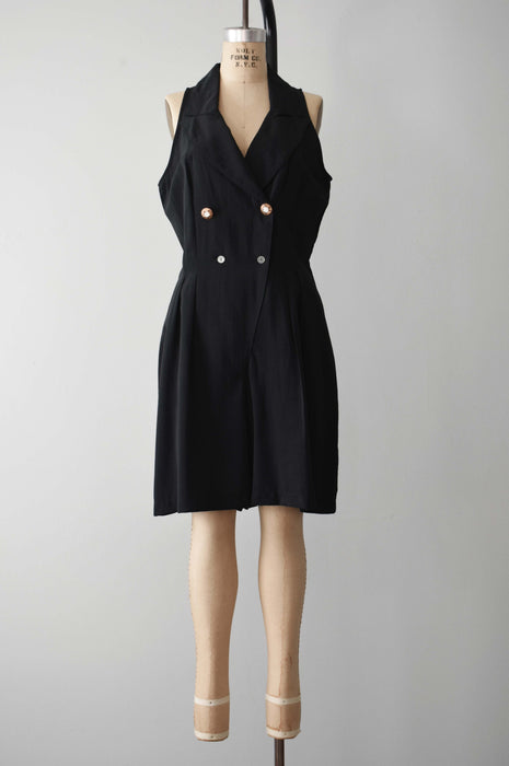 Black Collared Romper (m/l)