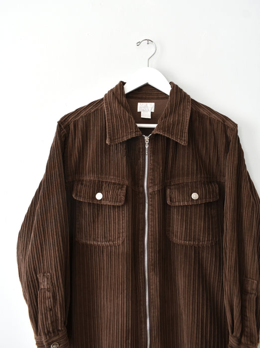 vintage corduroy shirt jacket (l)