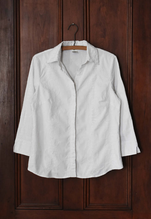 Vintage White Swirl Blouse (s)