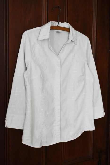 Vintage White Swirl Blouse (s)