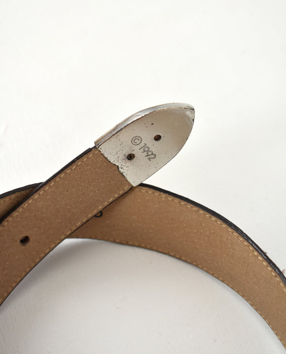 vintage embossed leather belt (xs/s)