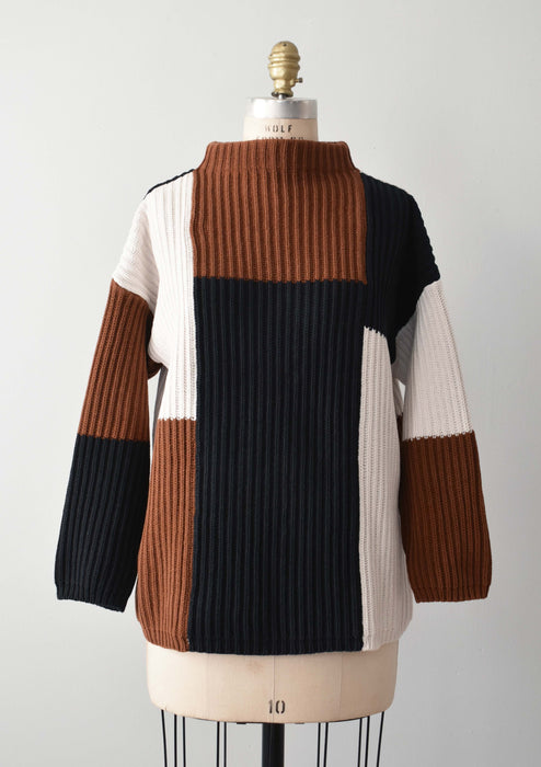 Vintage Color Block Sweater (l)