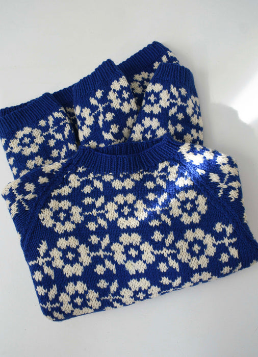 Vintage Floral Knit Sweater (s)