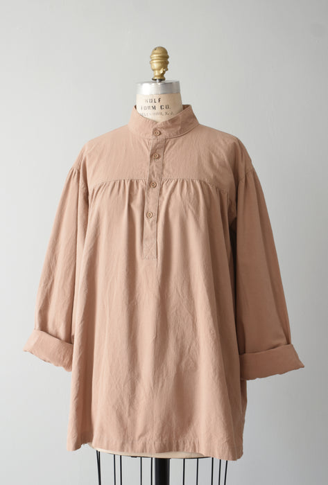 Almond Cotton Popover Top (l/xl)