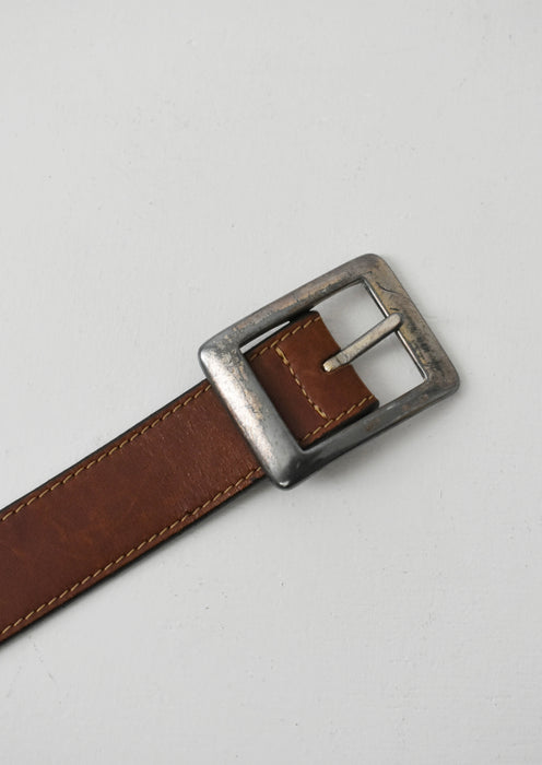 vintage cedar brown leather belt (m/l)
