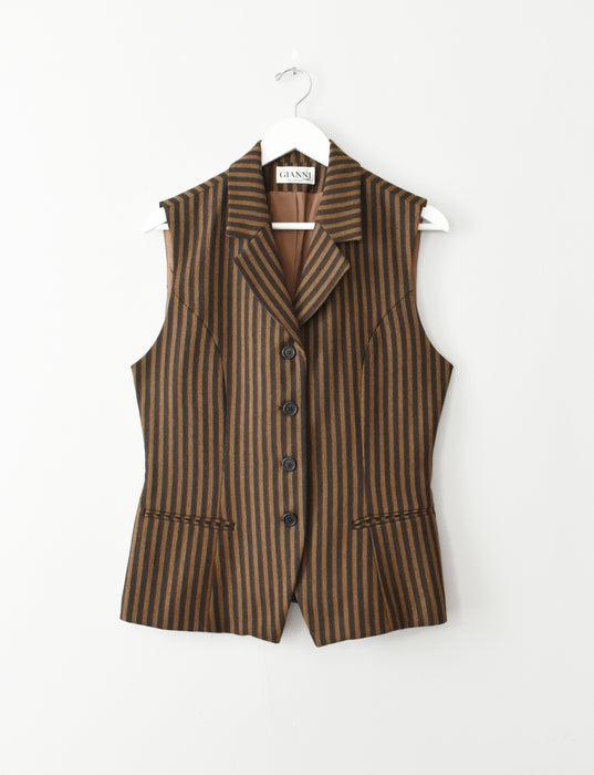 vintage striped wool vest (s)