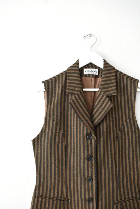 vintage striped wool vest (s)