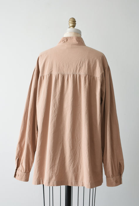 Almond Cotton Popover Top (l/xl)