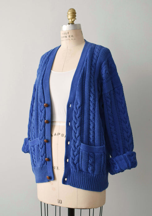 Vintage Cobalt Cardigan (m/l)
