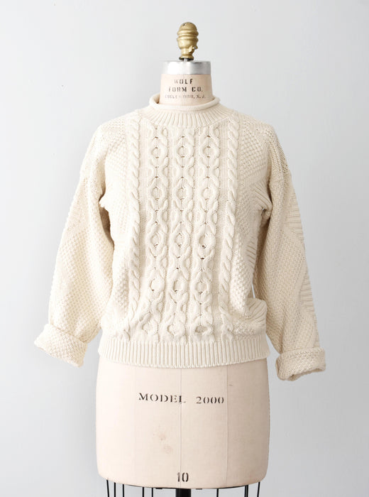 vintage cotton roll neck sweater (s)