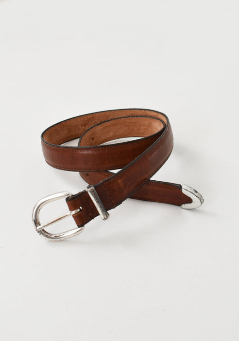 vintage whiskey leather belt (s/m)