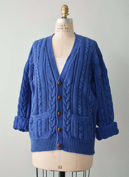 Vintage Cobalt Cardigan (m/l)