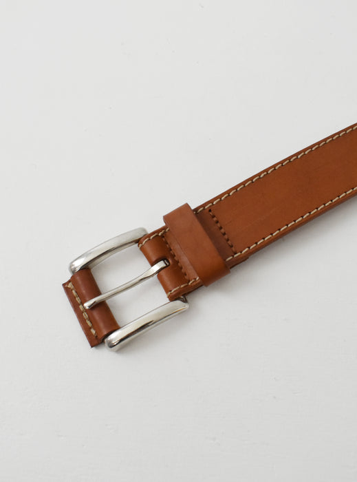 vintage cognac brown leather belt (l)
