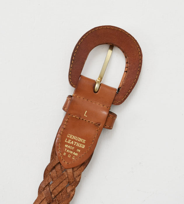 vintage cognac leather belt (l)