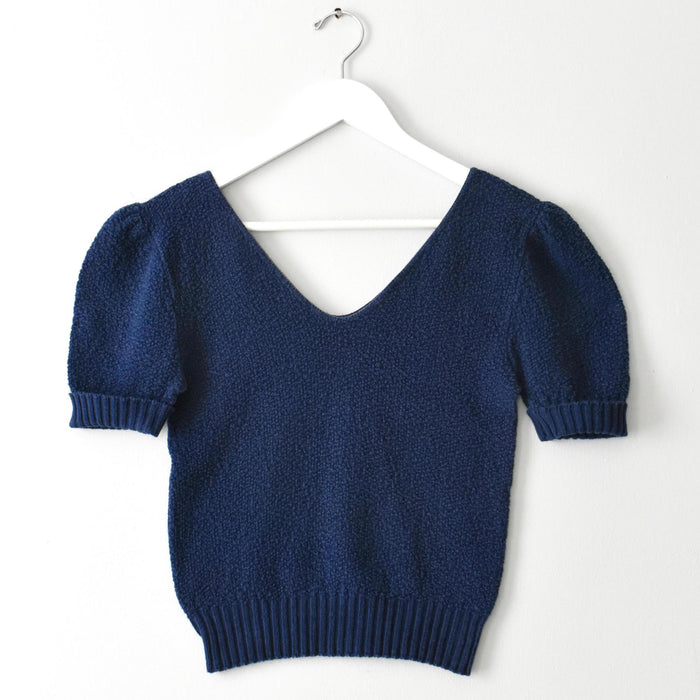 vintage blue cotton sweater (xs)