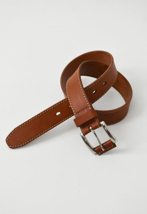 vintage cognac brown leather belt (l)