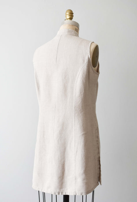 vintage sleeveless linen top (s/m)