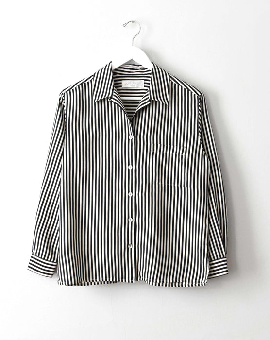 vintage striped silk button down (s/m)