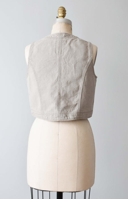 vintage cropped linen top (s/m)