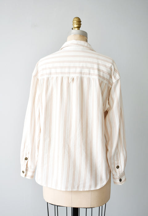 Wheat Stripe Button Up (m/l)