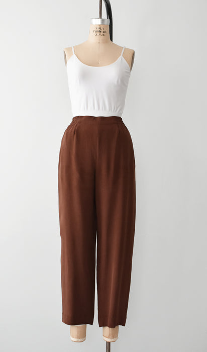 vintage auburn silk pants (l)