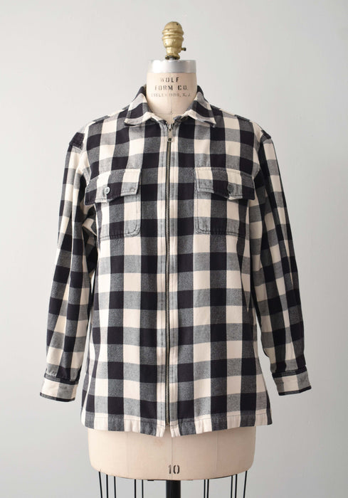 Vintage Check Print Shacket (s)