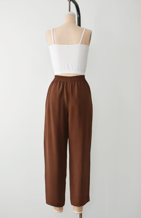 vintage auburn silk pants (l)