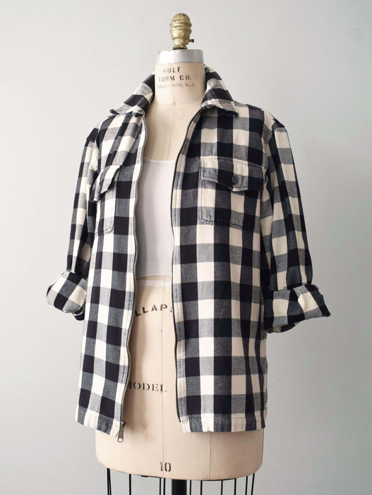 Vintage Check Print Shacket (s)