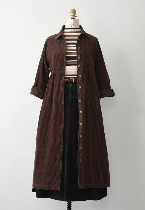 Vintage Corduroy Duster Dress (s)