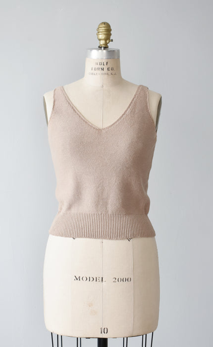 Beige Cotton Knit Tank (s)