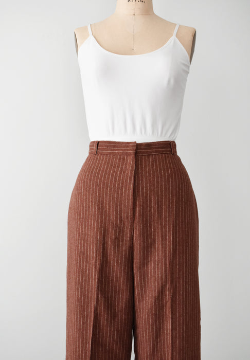 vintage rust striped wool trousers (m)