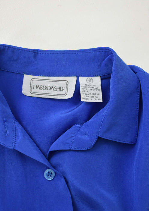 Vintage Cobalt Silk Shirt (s/m)