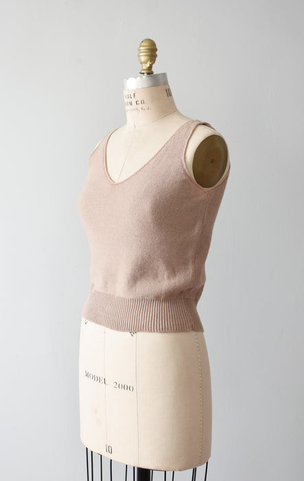Beige Cotton Knit Tank (s)