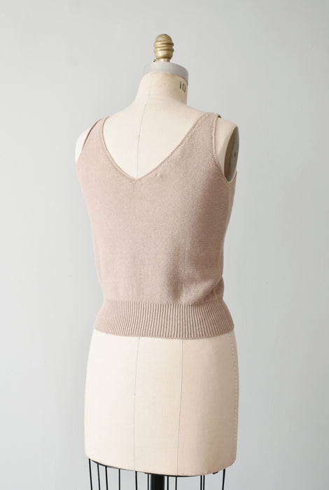 Beige Cotton Knit Tank (s)