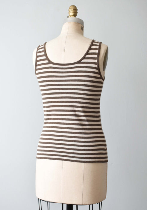vintage striped cotton knit tank (s)