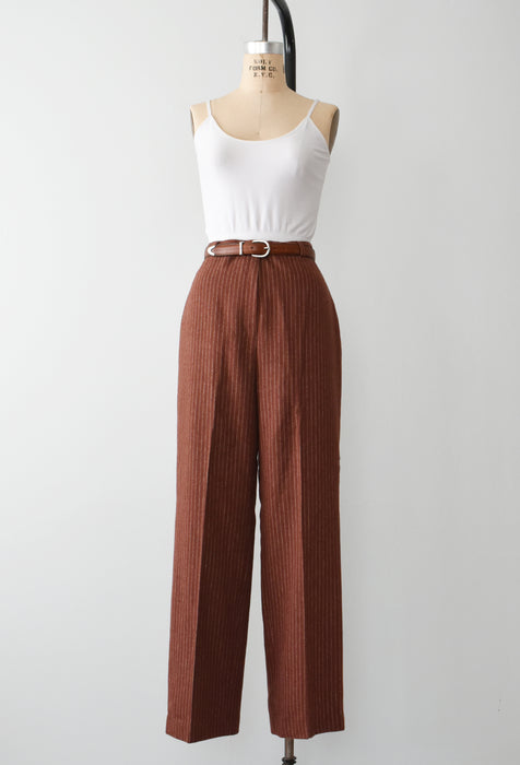 vintage rust striped wool trousers (m)