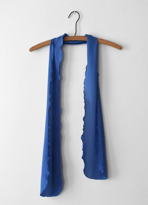 Vintage Ruffled Cobalt Scarf