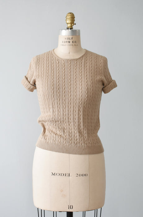 Cashmere Silk Cable Knit Tee (s)