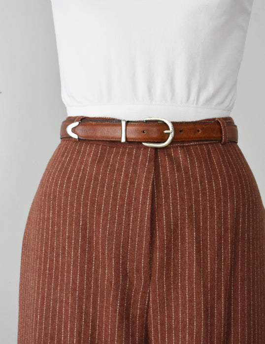 vintage rust striped wool trousers (m)