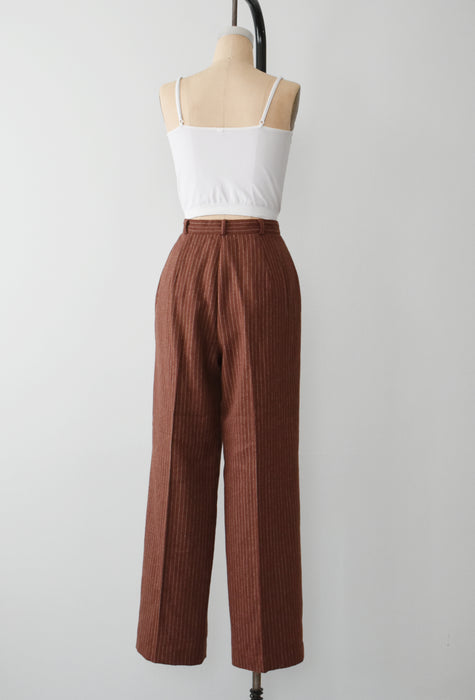 vintage rust striped wool trousers (m)