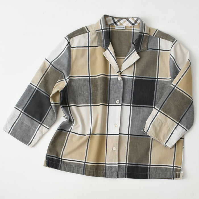 vintage plaid cotton shirt (l)