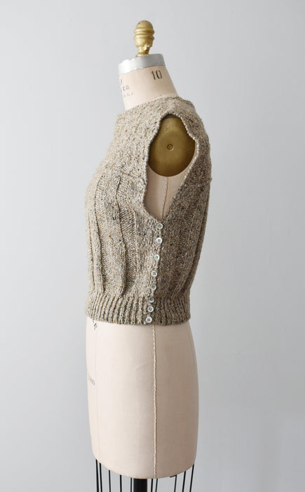 vintage oatmeal knit sweater (s)